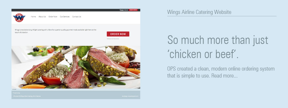 Wings Airline Catering Website