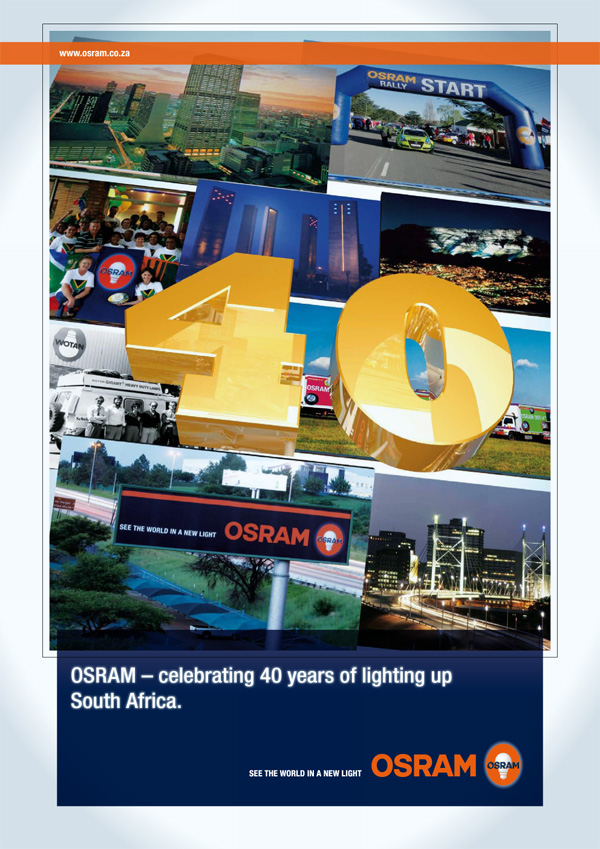 OSRAM 40 years in SA Advert